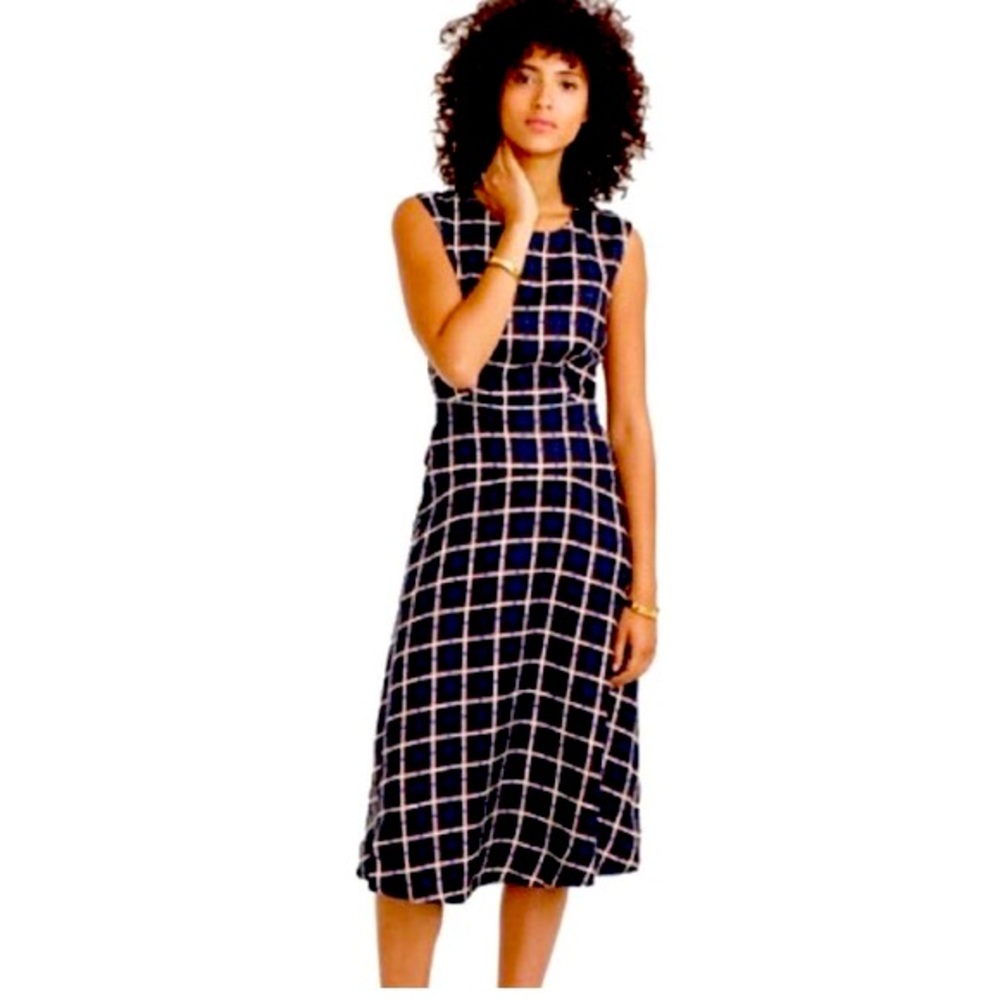 J.Crew Silk Windowpane Dress